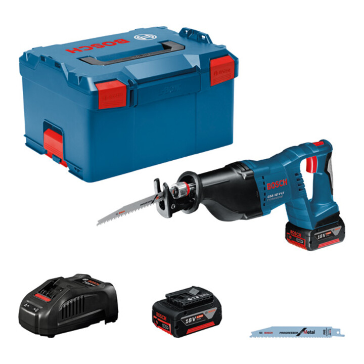 Bosch Akku-Säbelsäge GSA 18 V-LI mit 2 x 5