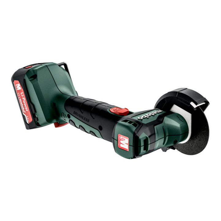 Metabo Akku-Winkelschleifer PowerMaxx CC 12 BL metaBOX 145; 12V 2x2Ah Li-Power + SC 30